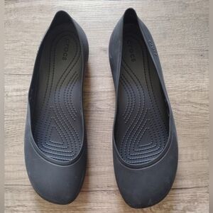 Crocs Shoes Brooklyn Ballet Flats Black Slip On Comfort 209384 Women's Size 11